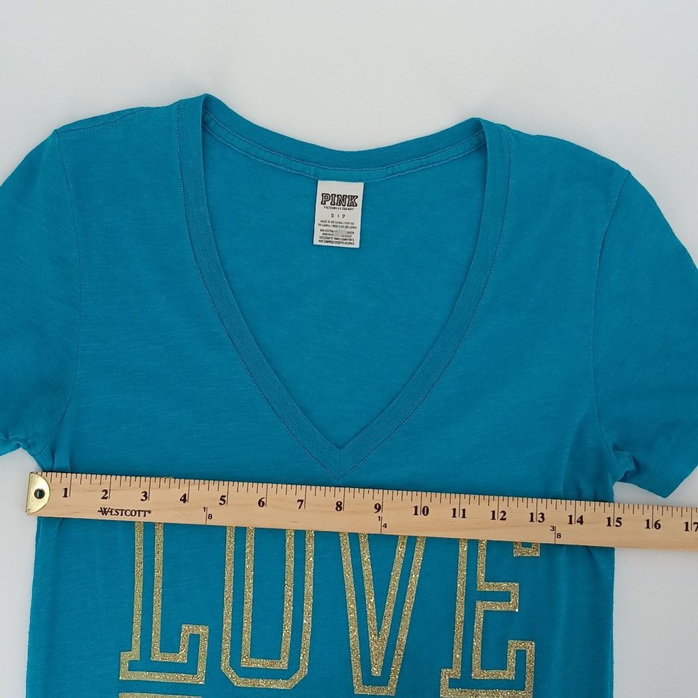 PINK VICTORIA'S SECRET BLUE SMALL TOP V NECK - Picture 4 of 6